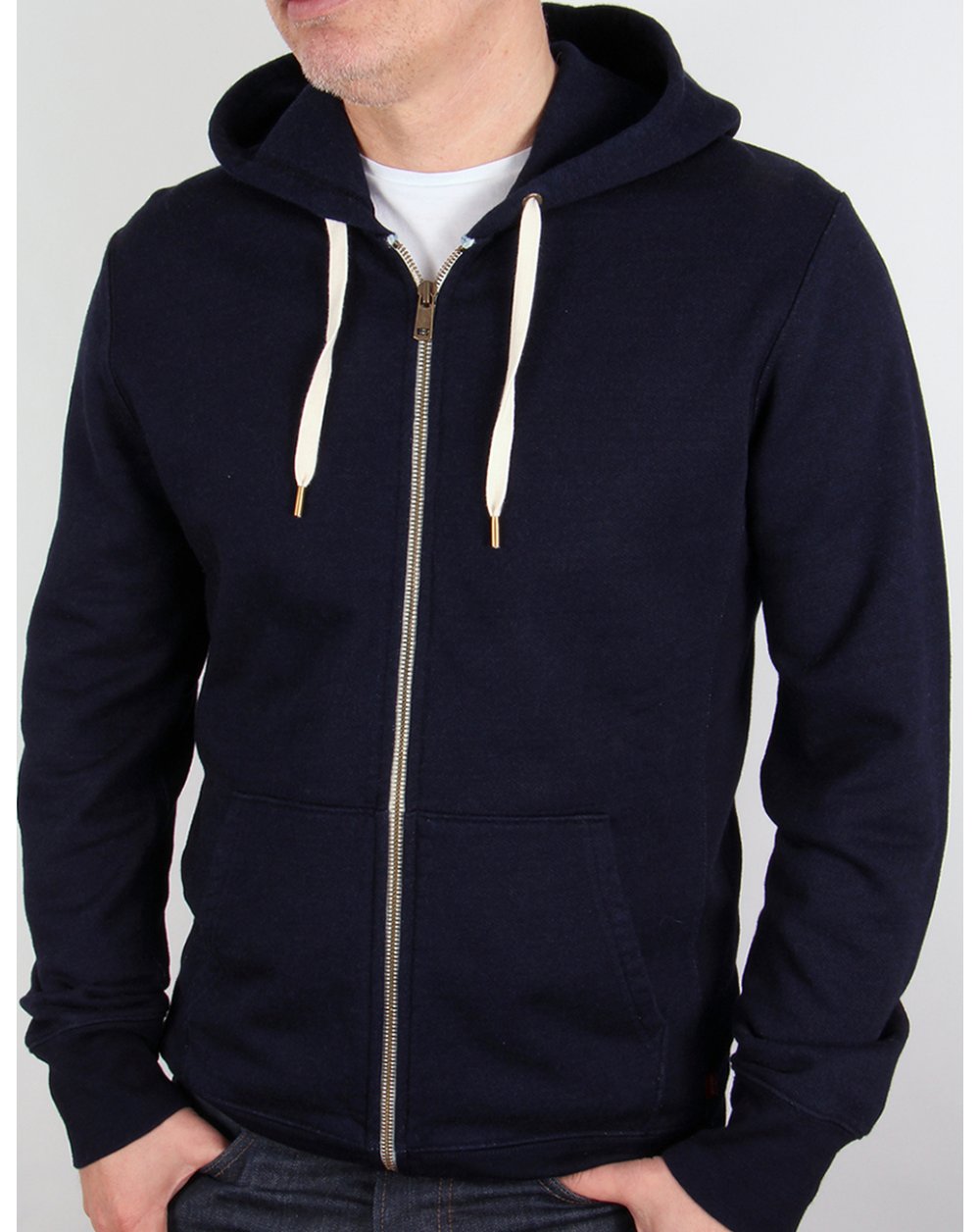 Levis Original Zip Up Hoody Navy Blue