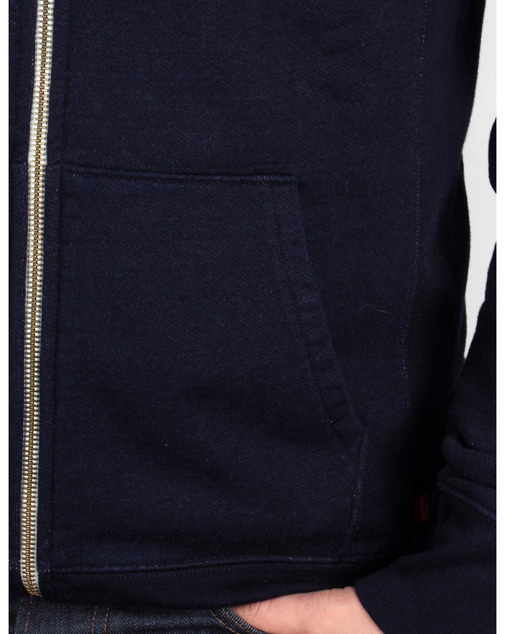 Levis Original Zip Up Hoody Navy Blue