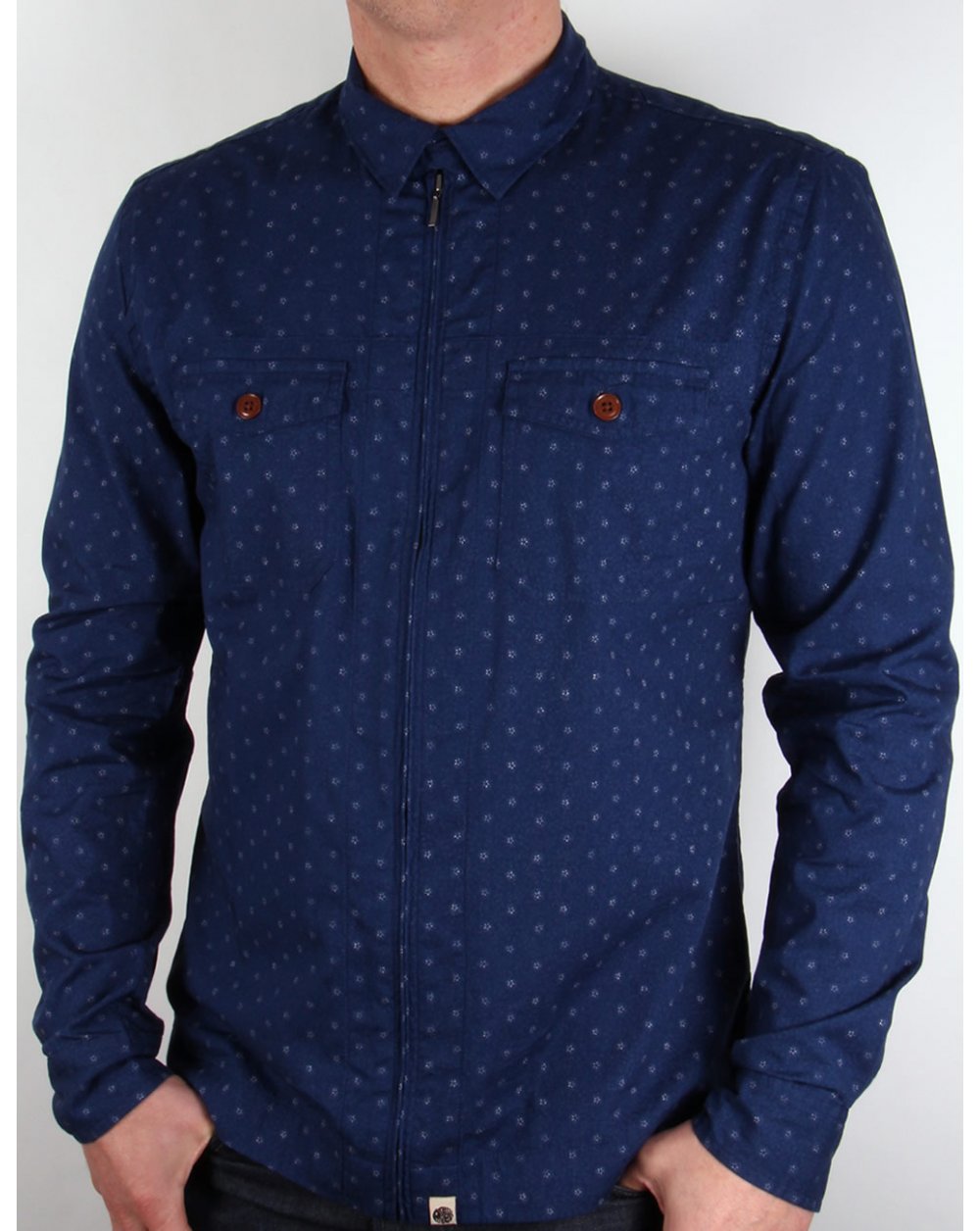 Pretty Green Jackson Shirt Navy Blue