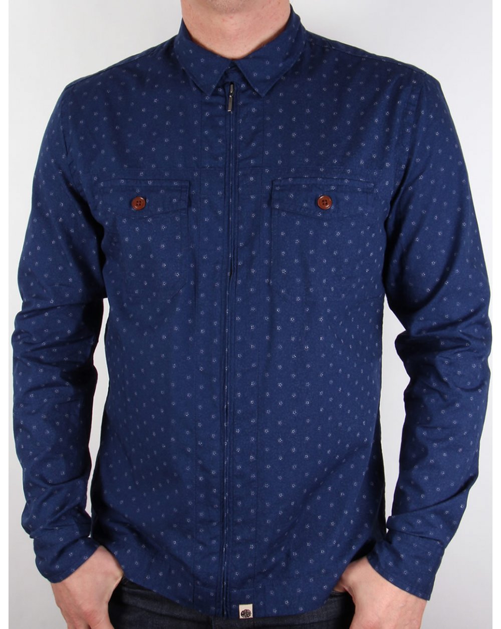 Pretty Green Jackson Shirt Navy Blue