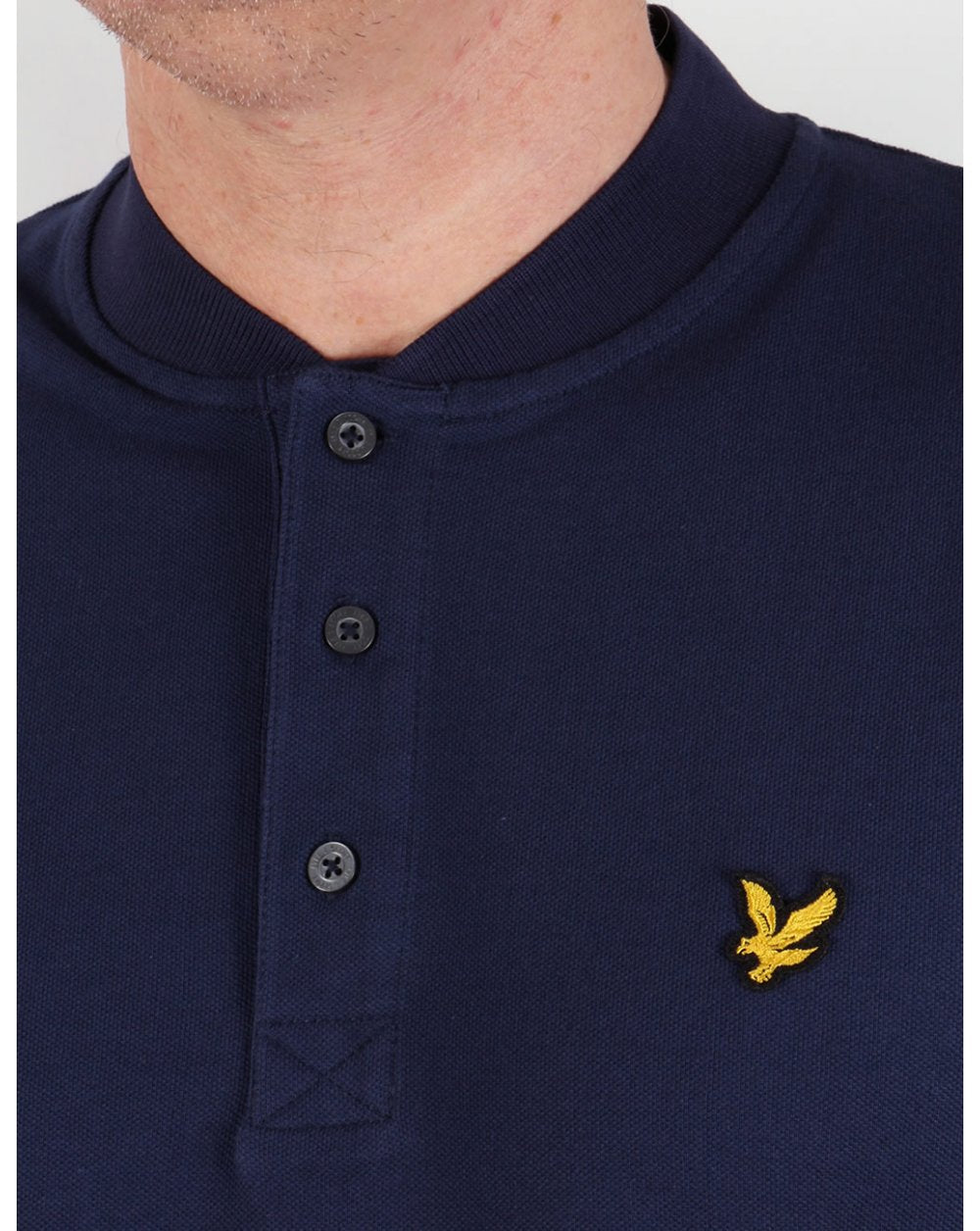 Lyle And Scott Bomber Collar Polo Shirt Navy Blue