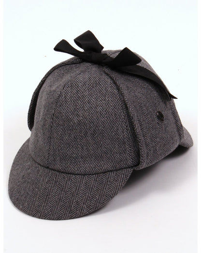 80s Casual Classics Classic Deerstalker Houndstooth Hat Herringbone