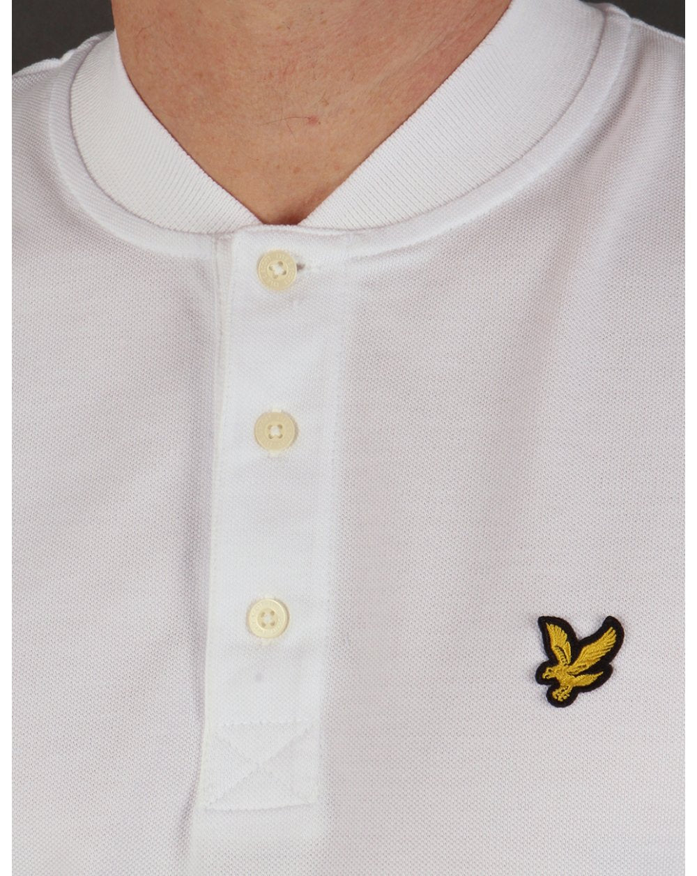 Lyle And Scott Bomber Collar Polo Shirt White