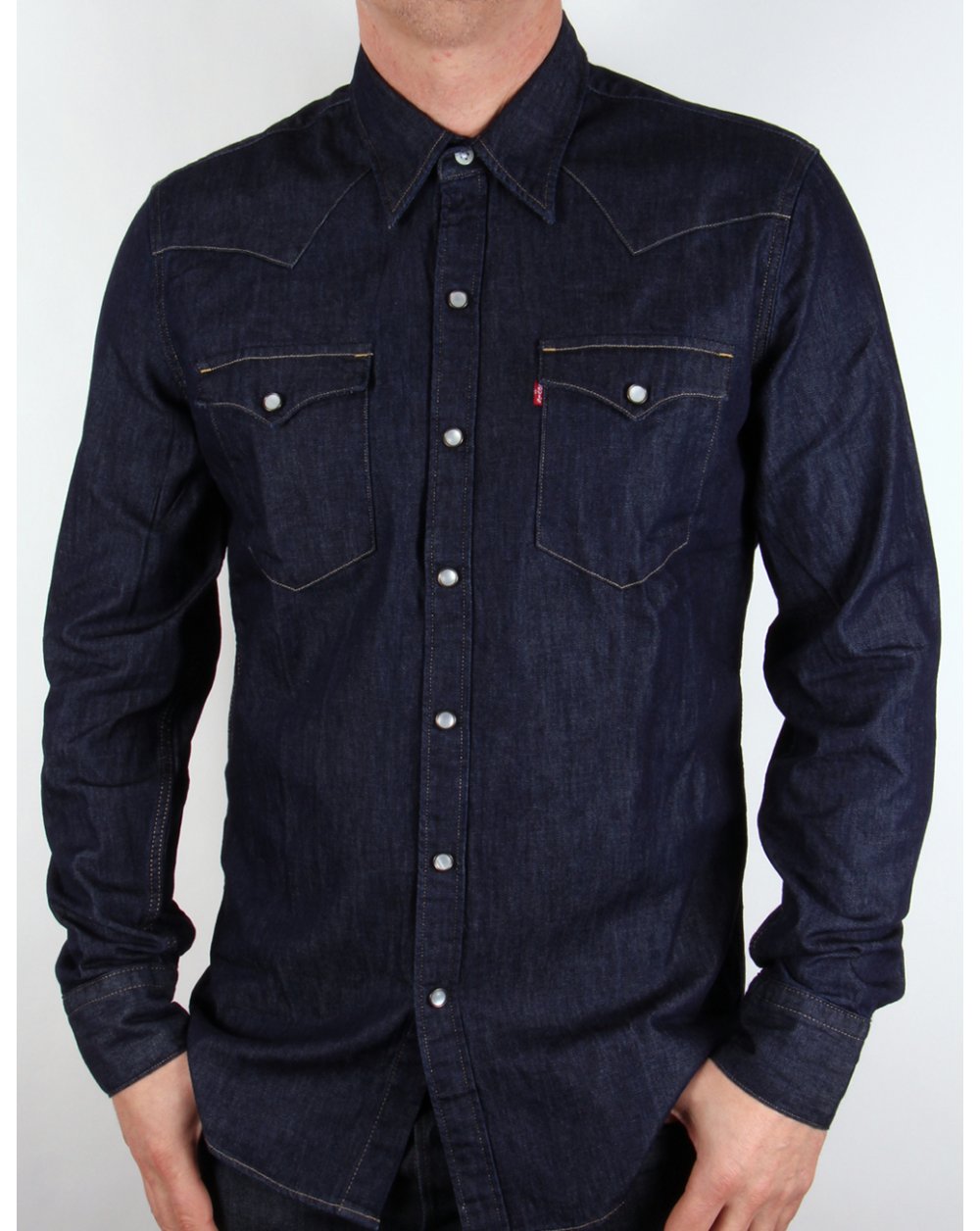Levis Barstow Western Shirt Dark Denim