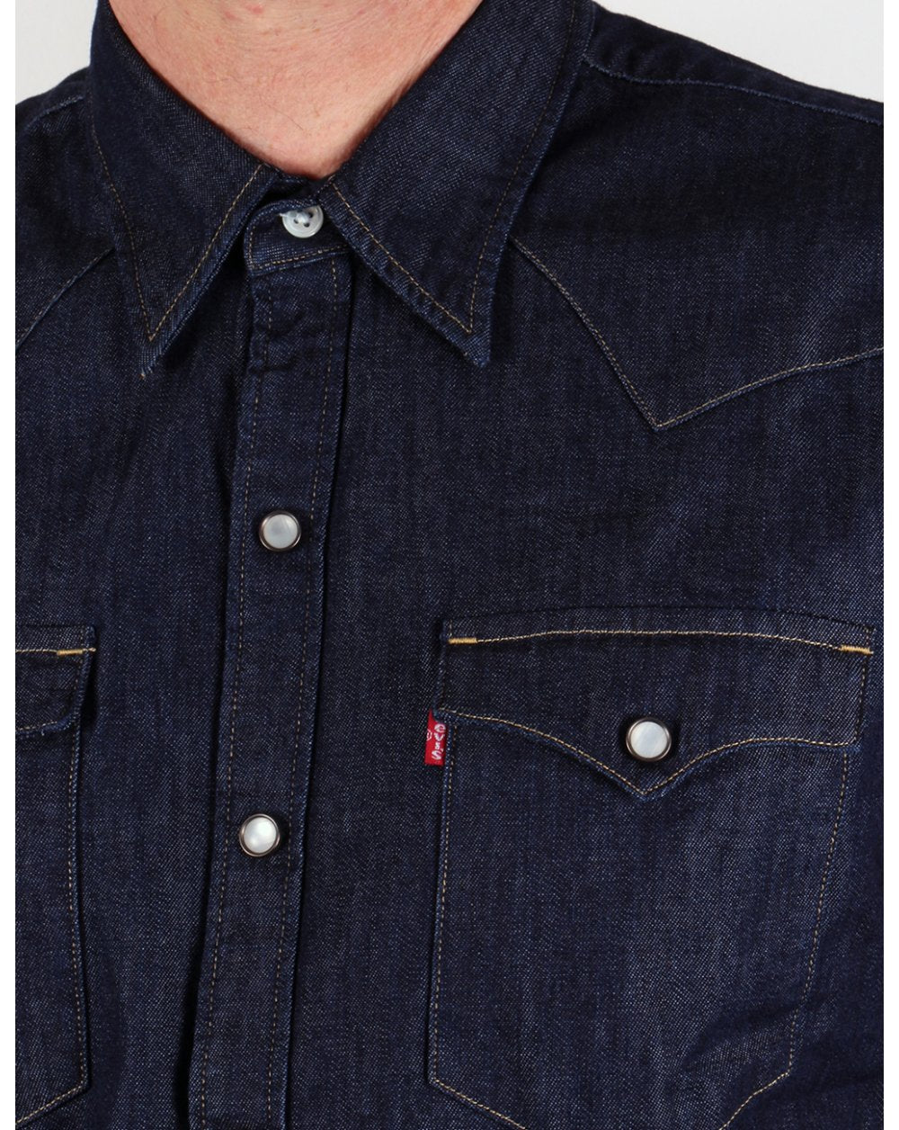 Levis Barstow Western Shirt Dark Denim