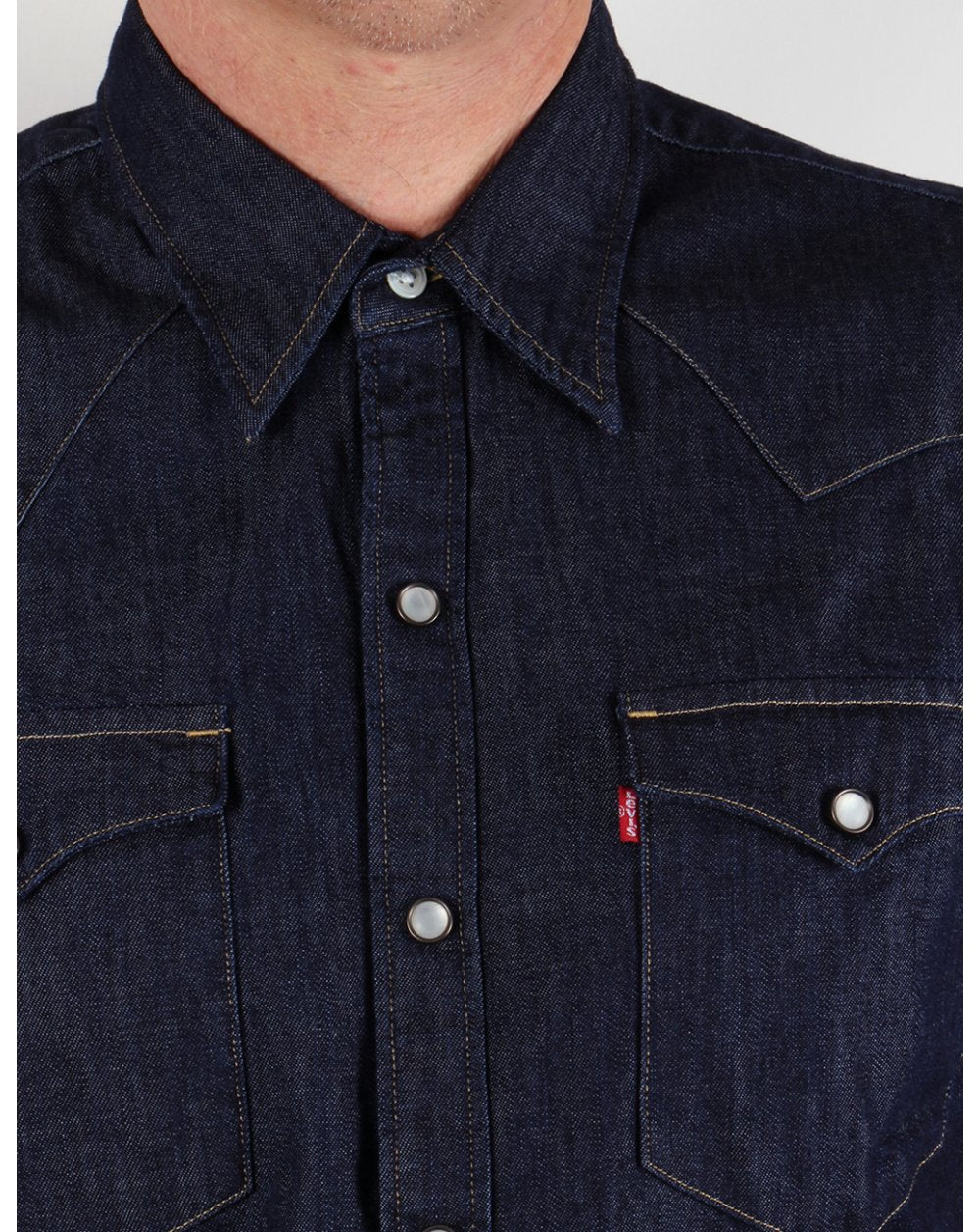 Levis Barstow Western Shirt Dark Denim
