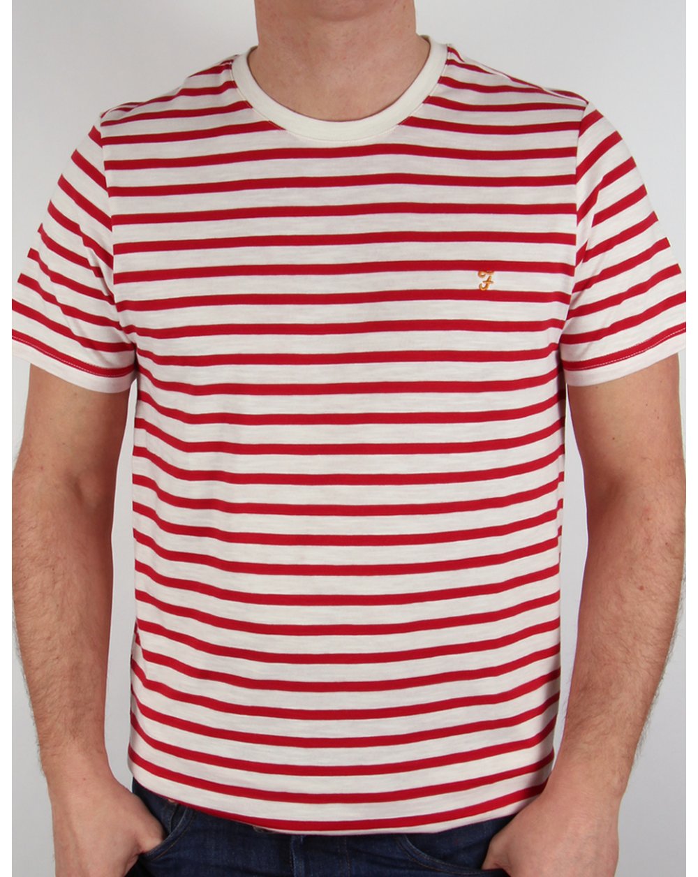Farah Gieger Striped T-shirt White/red