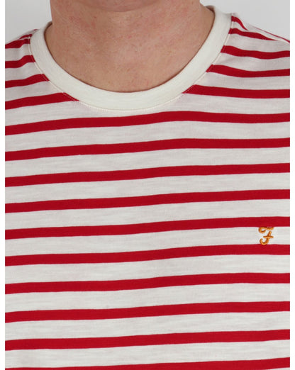 Farah Gieger Striped T-shirt White/red