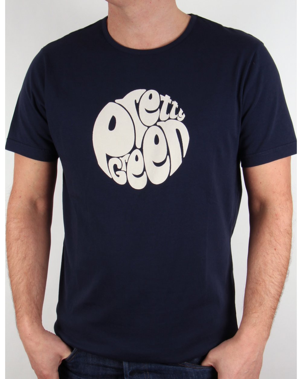 Pretty Green Eastfields Logo T-shirt Navy Blue