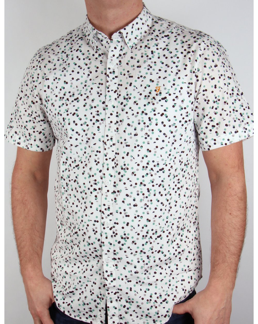 Farah Camble Short Sleeve Shirt Ecru