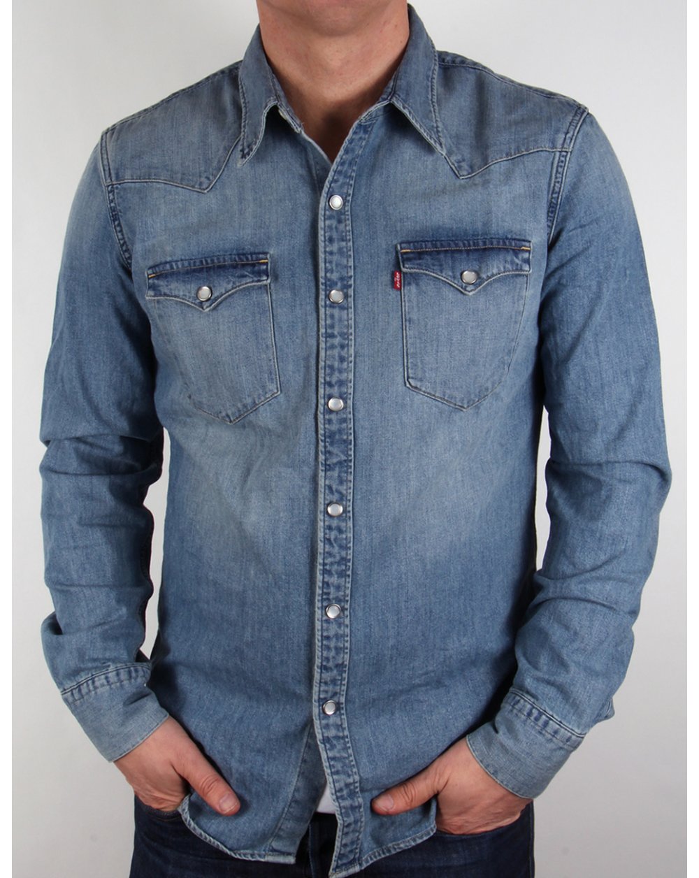 Levis Barstow Western Shirt Red Cast Stone