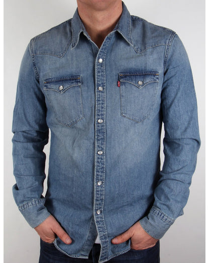 Levis Barstow Western Shirt Red Cast Stone