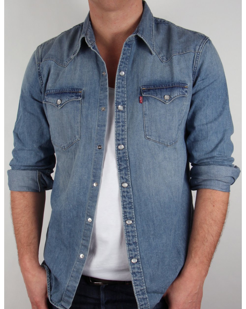 Levis Barstow Western Shirt Red Cast Stone