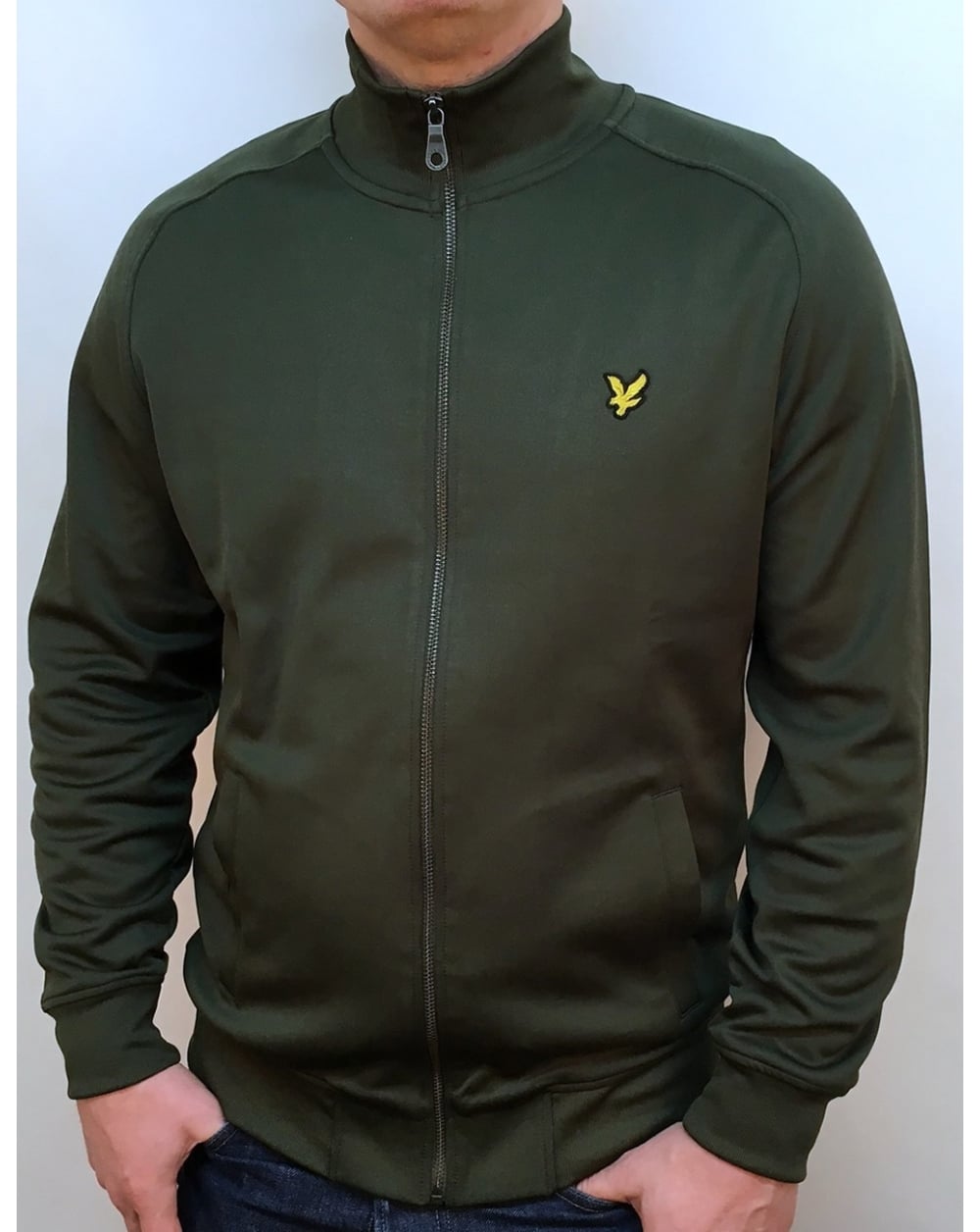 Lyle And Scott Tricot Track Jacket Dark Sage