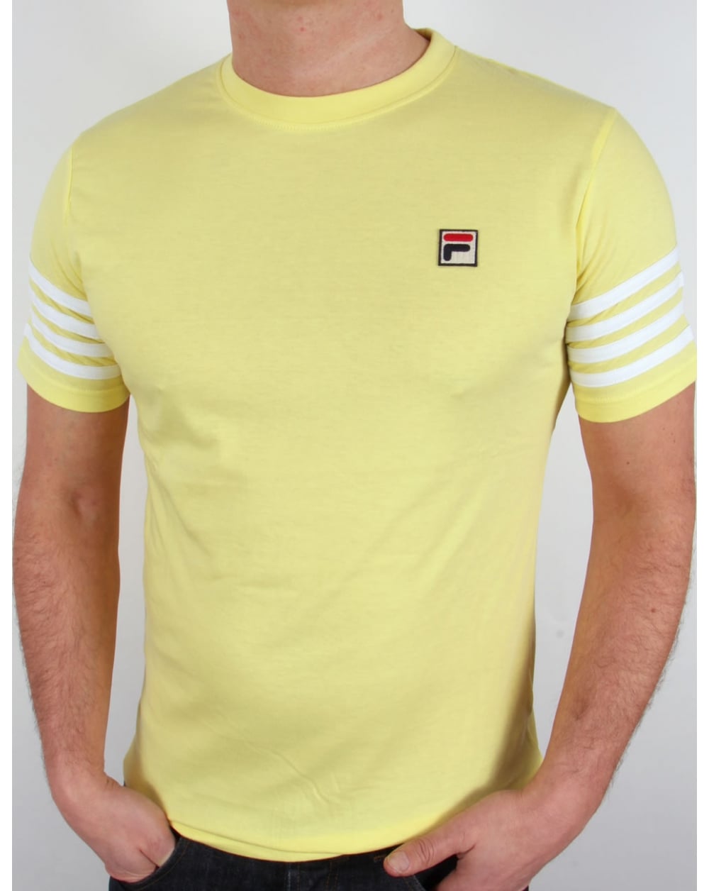 Fila Vintage 4 Stripe T-shirt Yellow