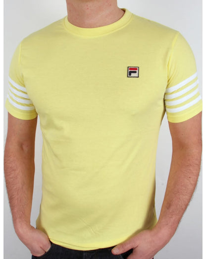 Fila Vintage 4 Stripe T-shirt Yellow