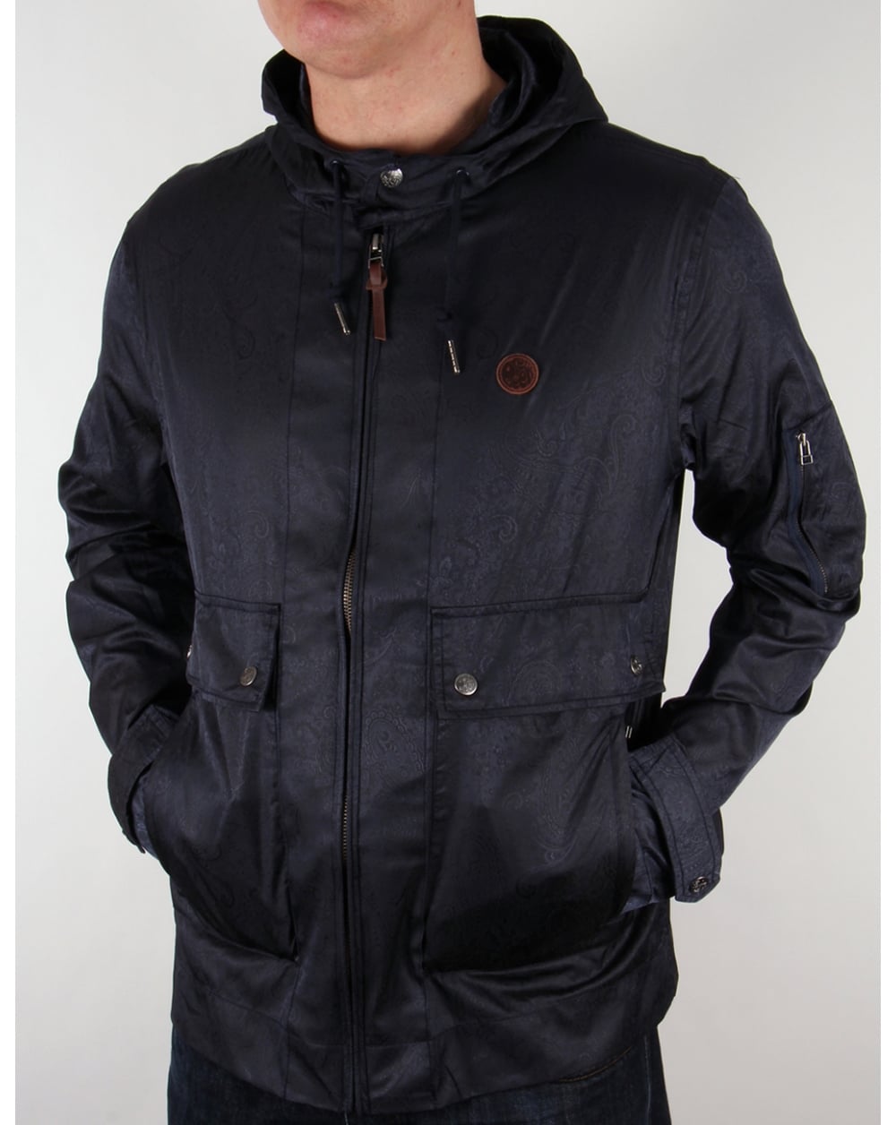 Pretty Green Wren Paisley Jacket Navy