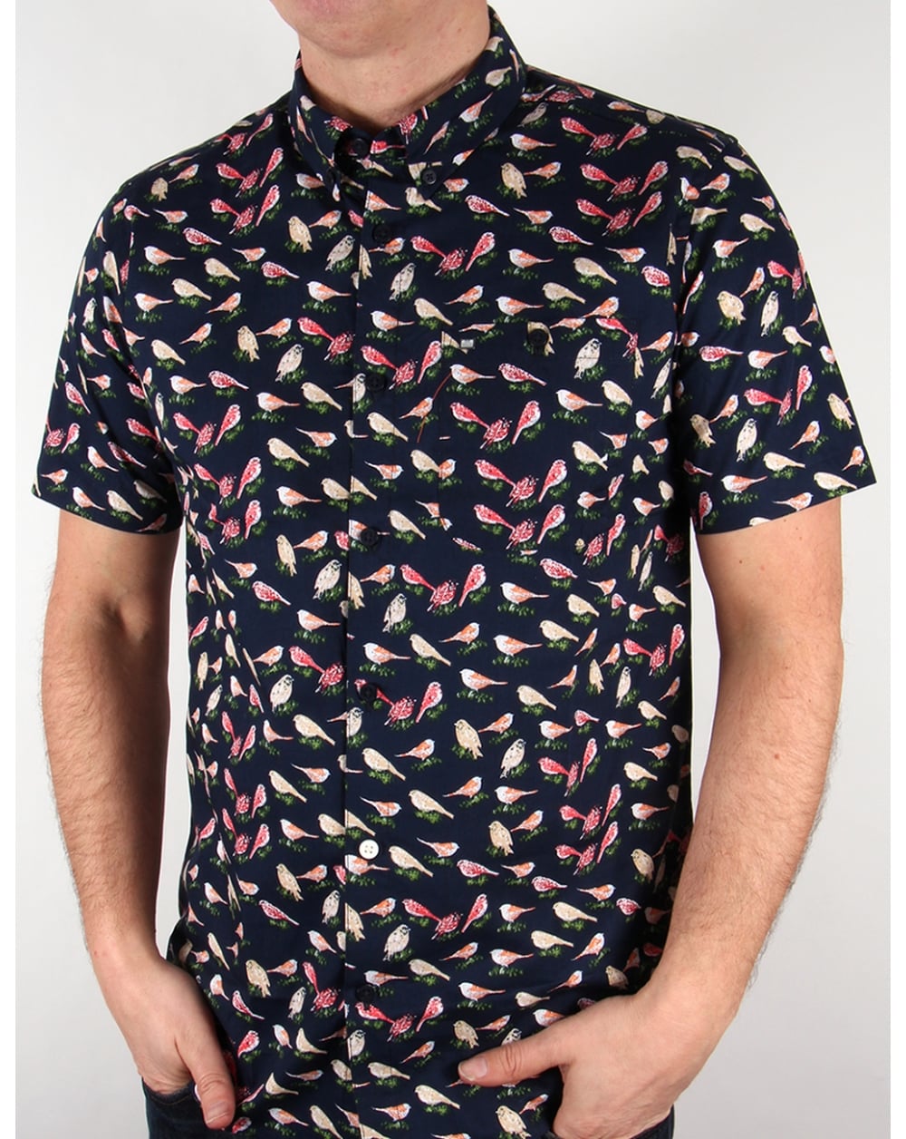 Weekend Offender Nash Printed Shirt Navy