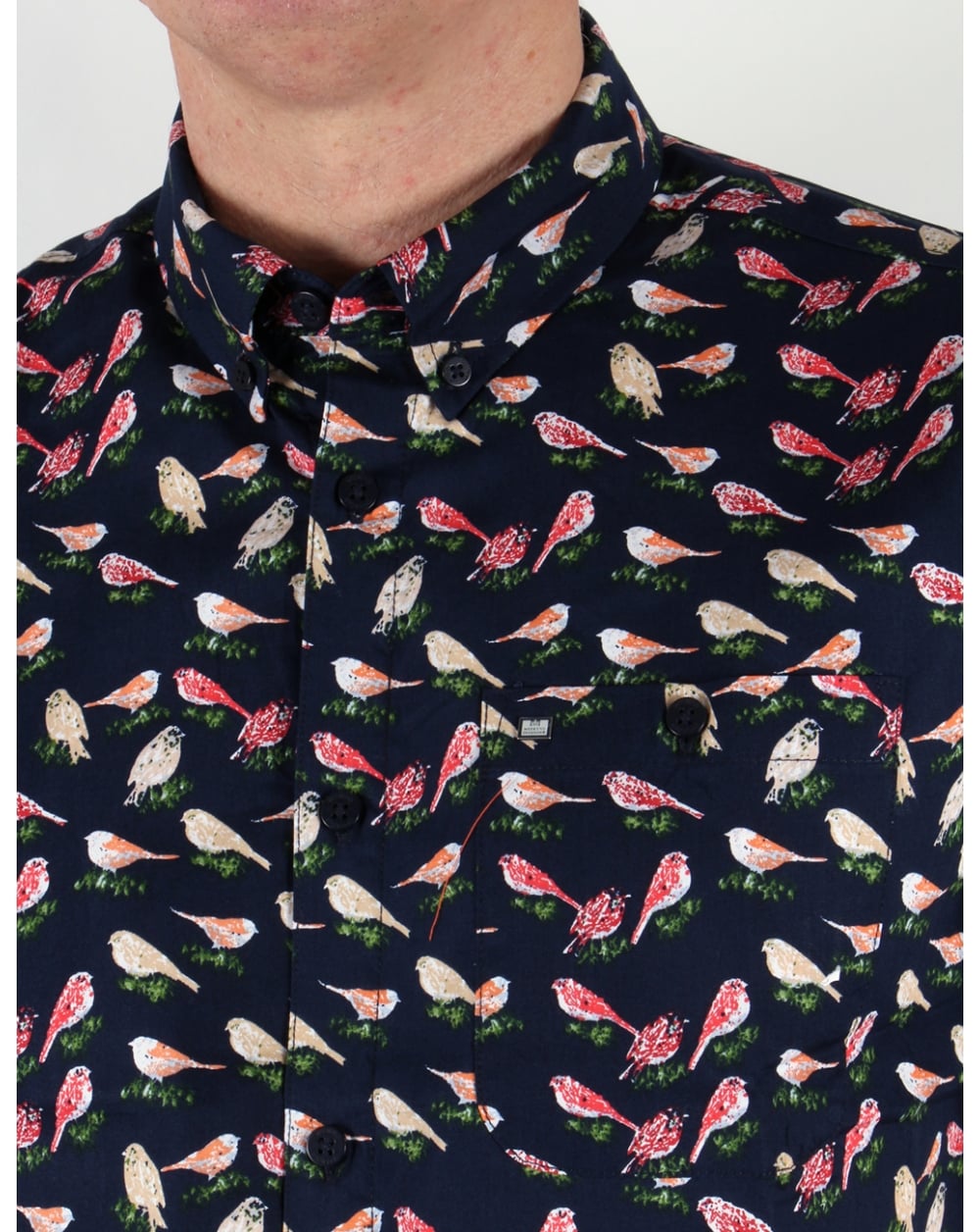 Weekend Offender Nash Printed Shirt Navy