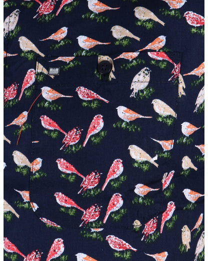 Weekend Offender Nash Printed Shirt Navy