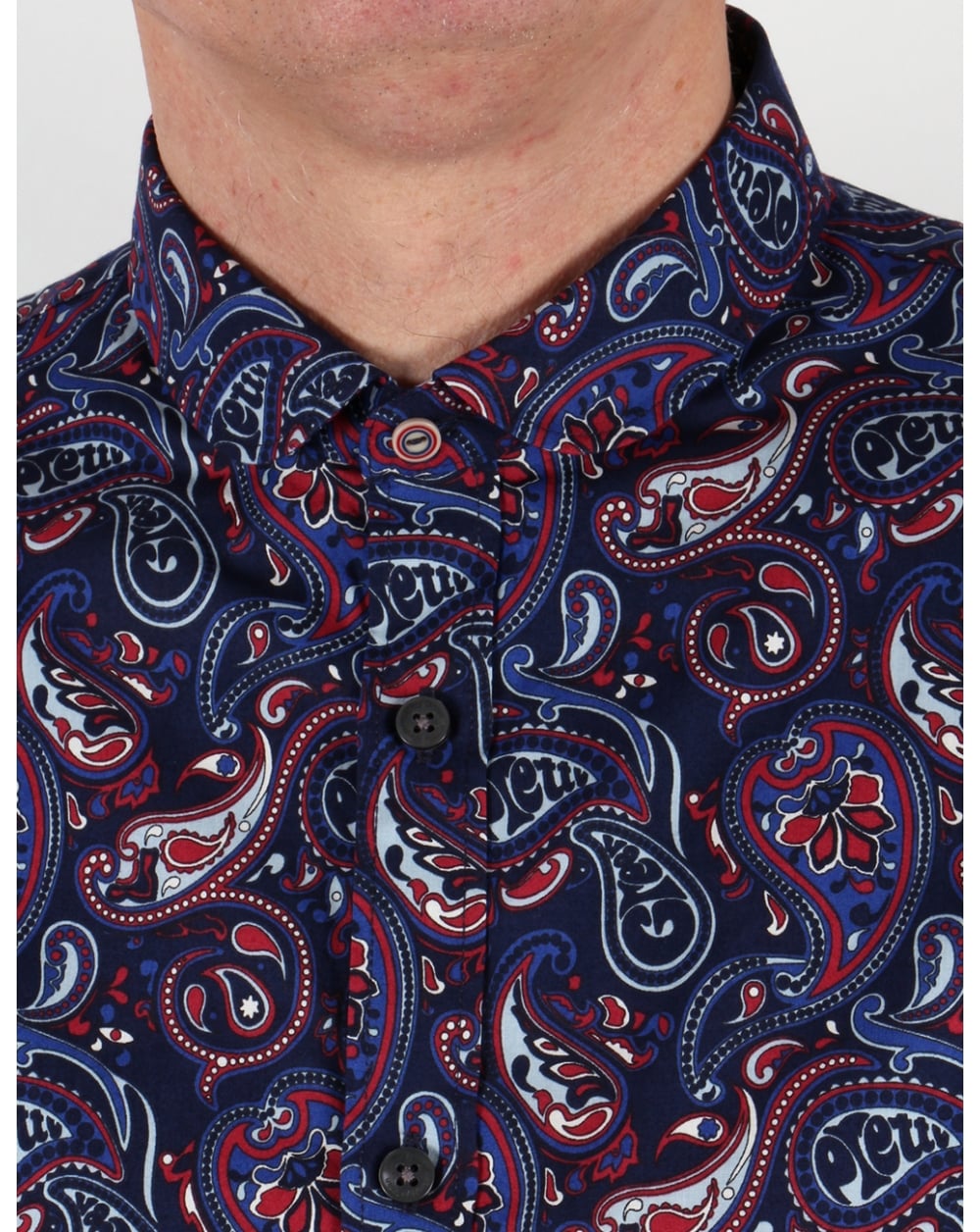 Pretty Green Sefton Paisley Shirt Navy