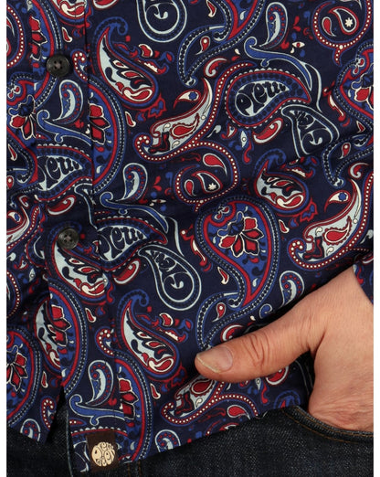 Pretty Green Sefton Paisley Shirt Navy