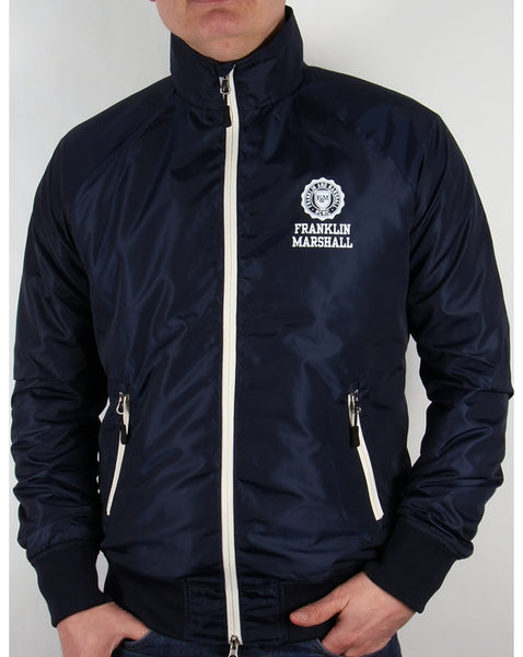 Franklin And Marshall Uni Zip Funnel Neck Jacket Navy