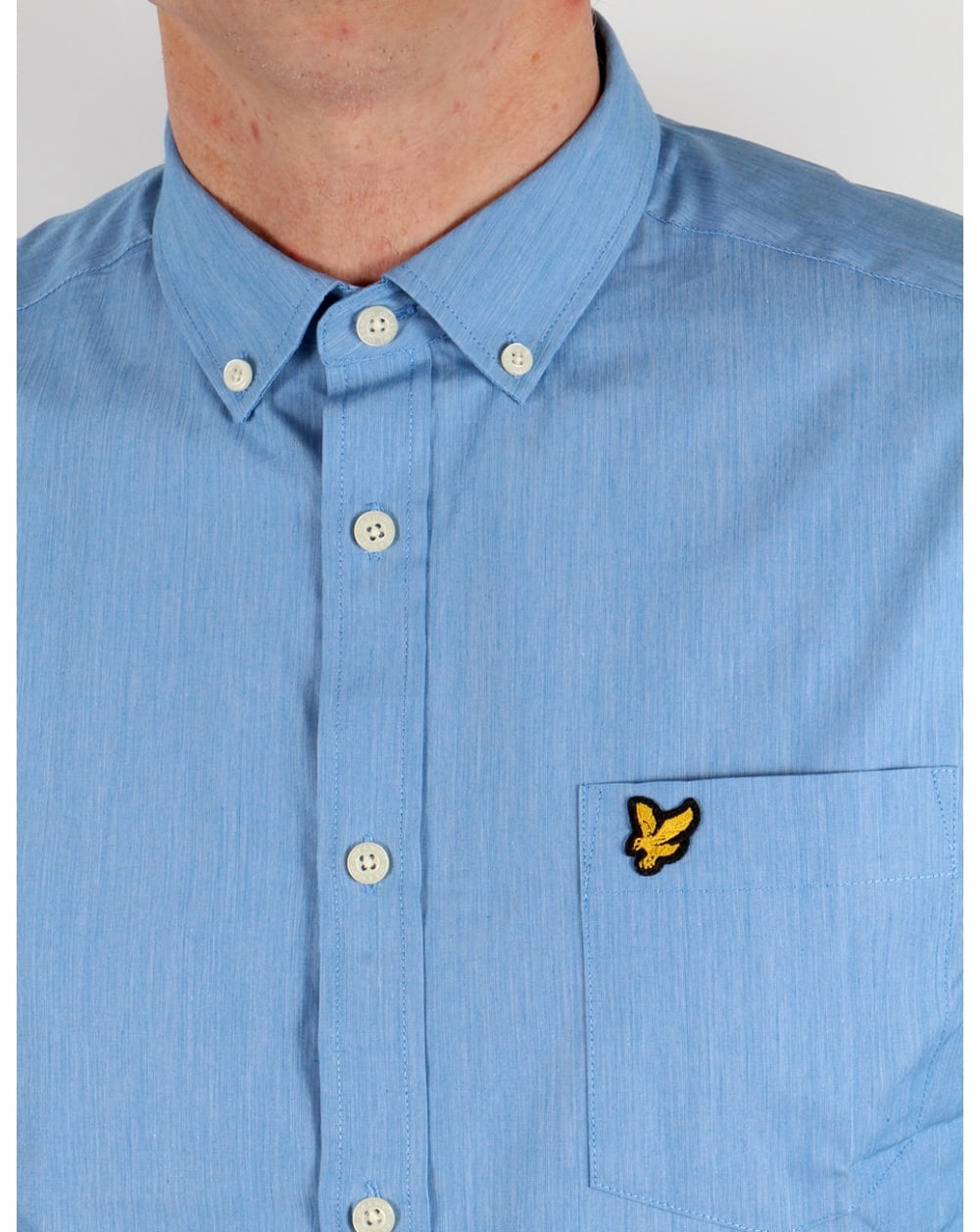 Lyle And Scott End On End Long Sleeve Shirt Deep Cobalt