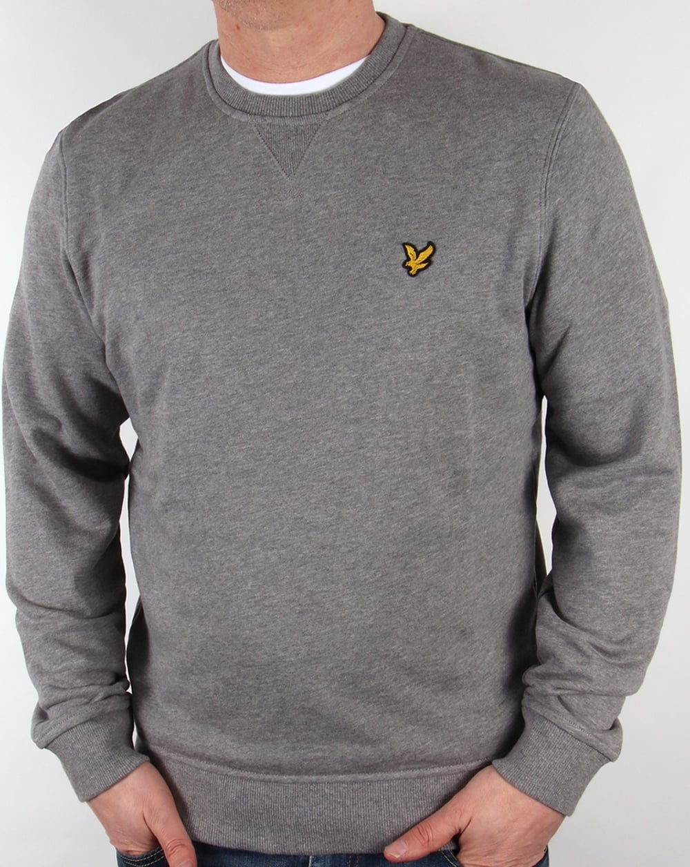 Lyle And Scott Crew Neck Sweatshirt Mid Grey Marl