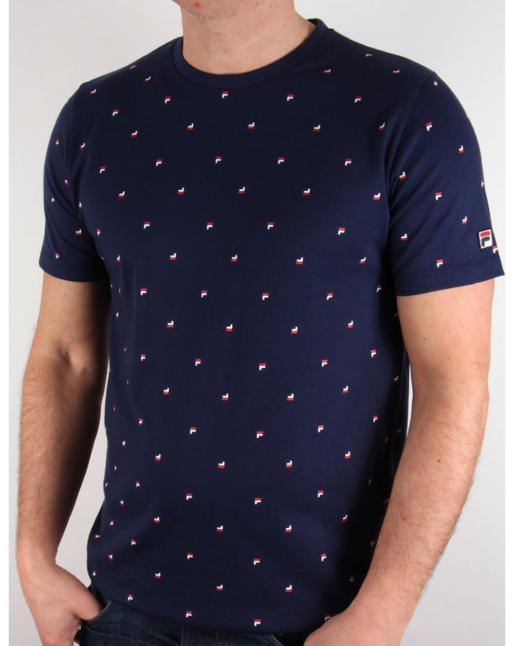 Fila Vintage Multi logo T-shirt Navy