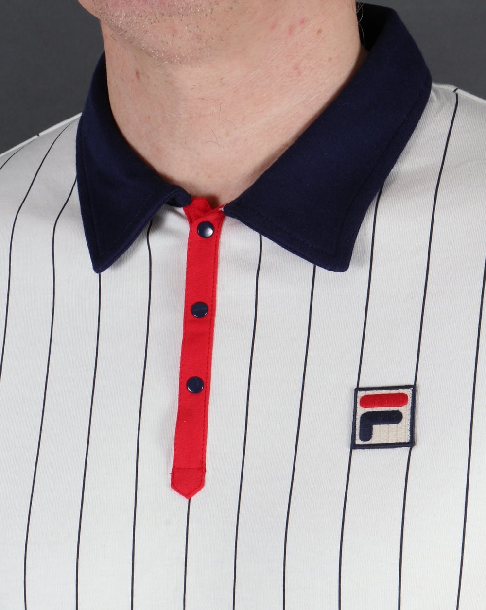 Fila Vintage Mk1 Settanta Polo Shirt Gardenia/Navy/Red