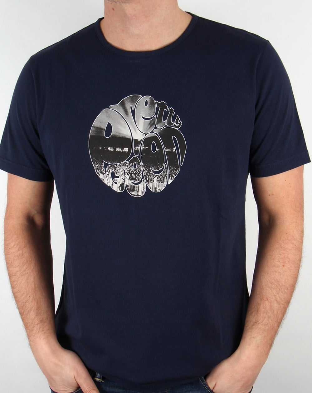 Pretty Green Crowd Logo T-shirt Navy