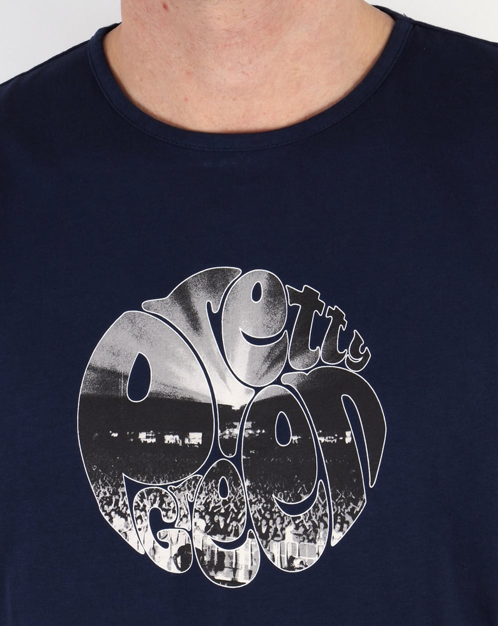 Pretty Green Crowd Logo T-shirt Navy
