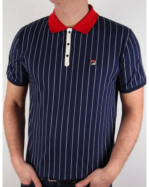 Fila Vintage Mk1 Settanta Polo Shirt Navy/Gardenia/Red