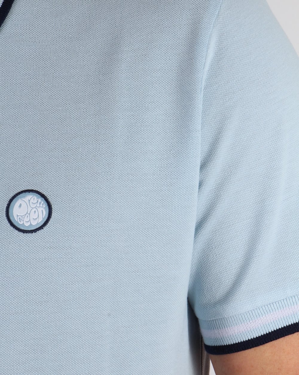 Pretty Green Tipped Polo Shirt Sky Blue