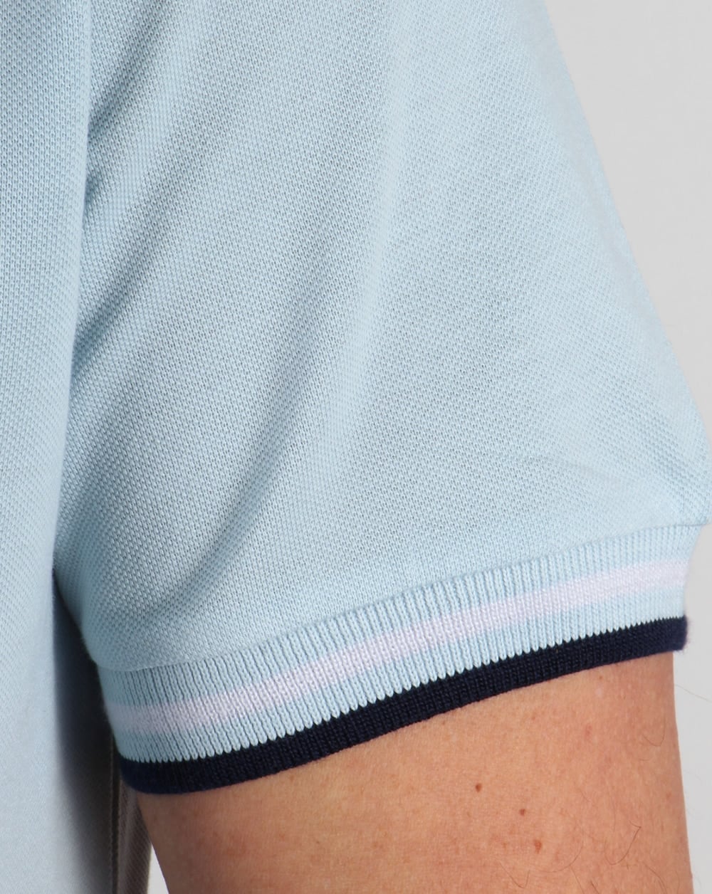 Pretty Green Tipped Polo Shirt Sky Blue