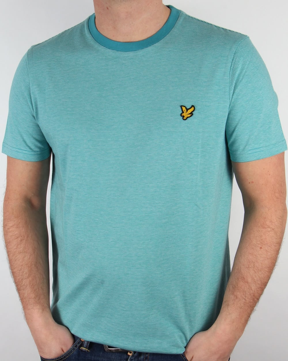 Lyle And Scott Fine Stripe T-shirt Pagoda Blue