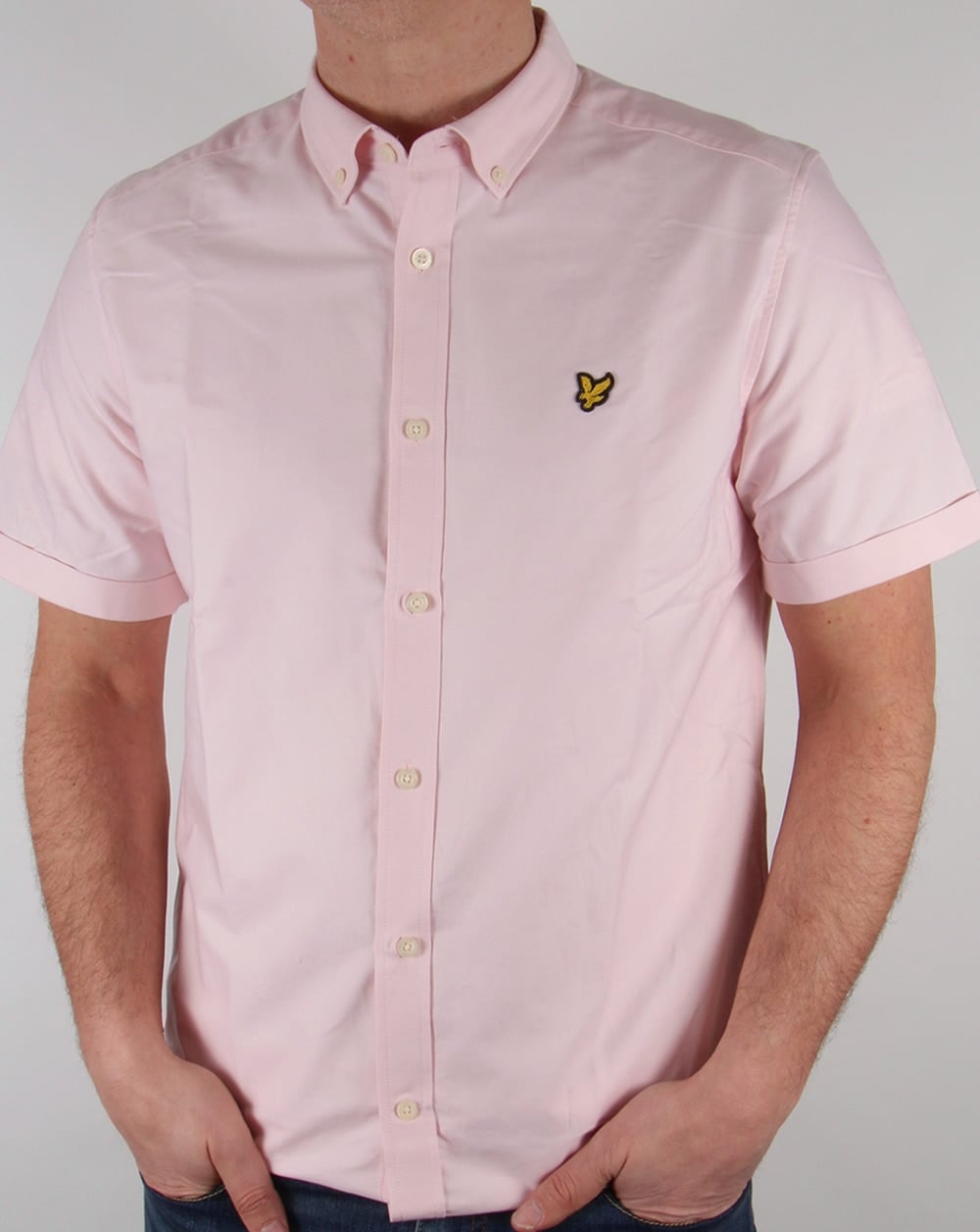 Lyle And Scott Oxford Short Sleeve Shirt Pink Sorbet