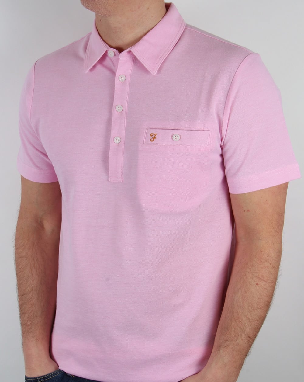 Farah Vintage Tennyson Polo Shirt Horizon Pink