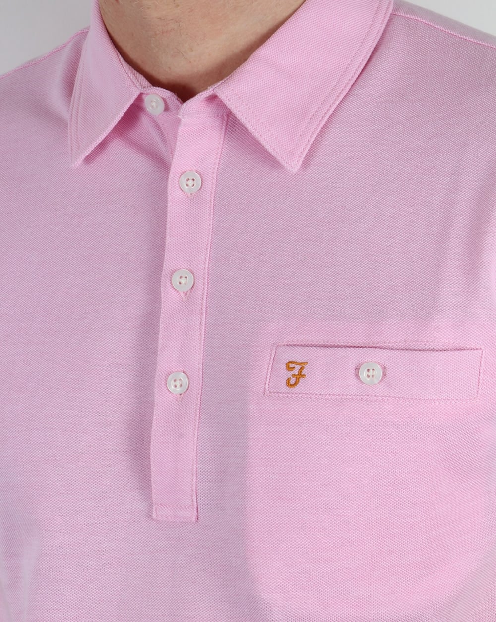 Farah Vintage Tennyson Polo Shirt Horizon Pink