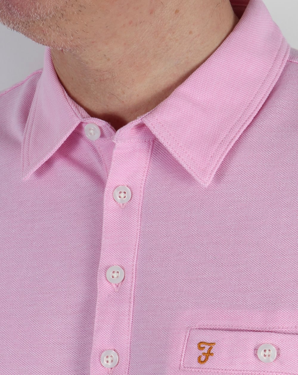 Farah Vintage Tennyson Polo Shirt Horizon Pink