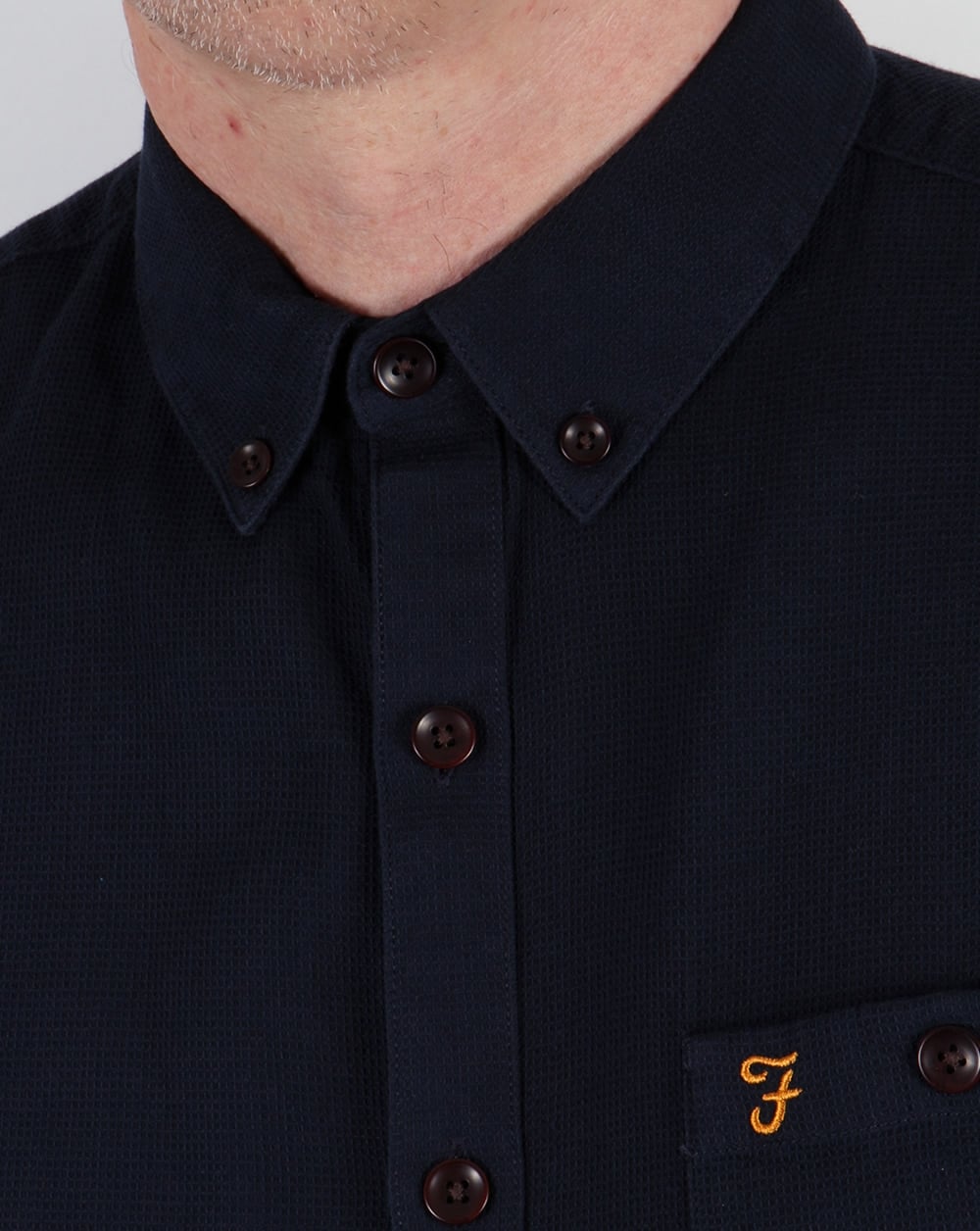 Farah Vintage Colbeck Short Sleeve Shirt True Navy