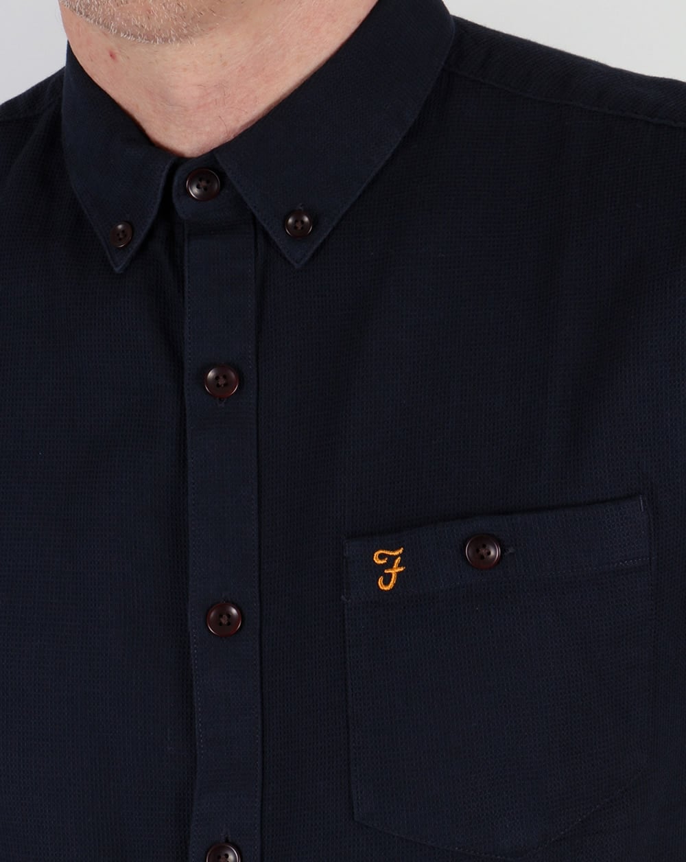 Farah Vintage Colbeck Short Sleeve Shirt True Navy