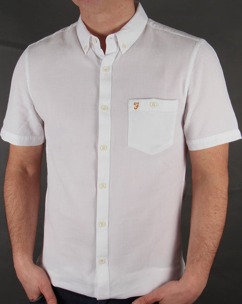 Farah Vintage Colbeck Short Sleeve Shirt White