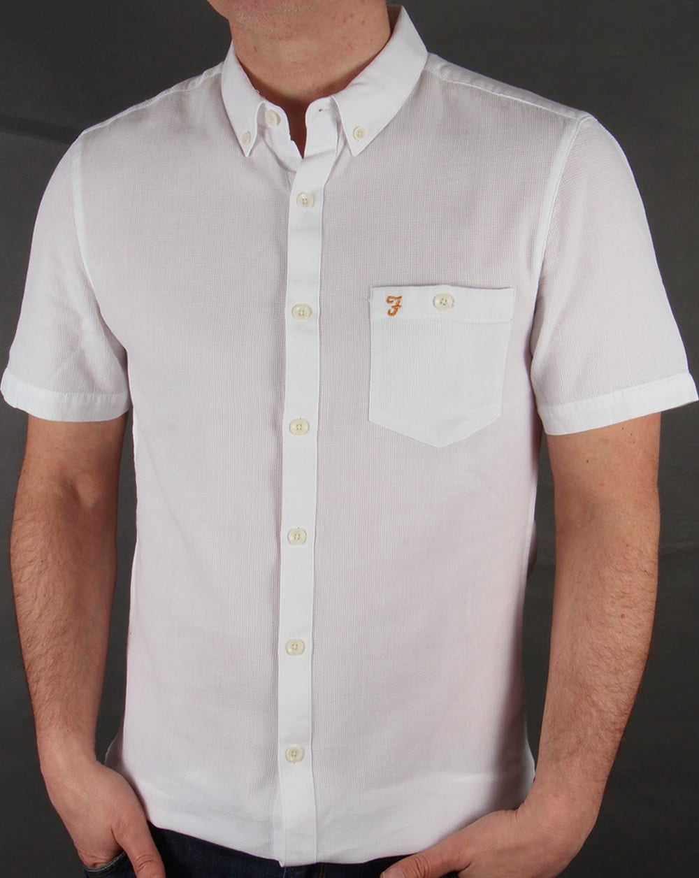 Farah Vintage Colbeck Short Sleeve Shirt White