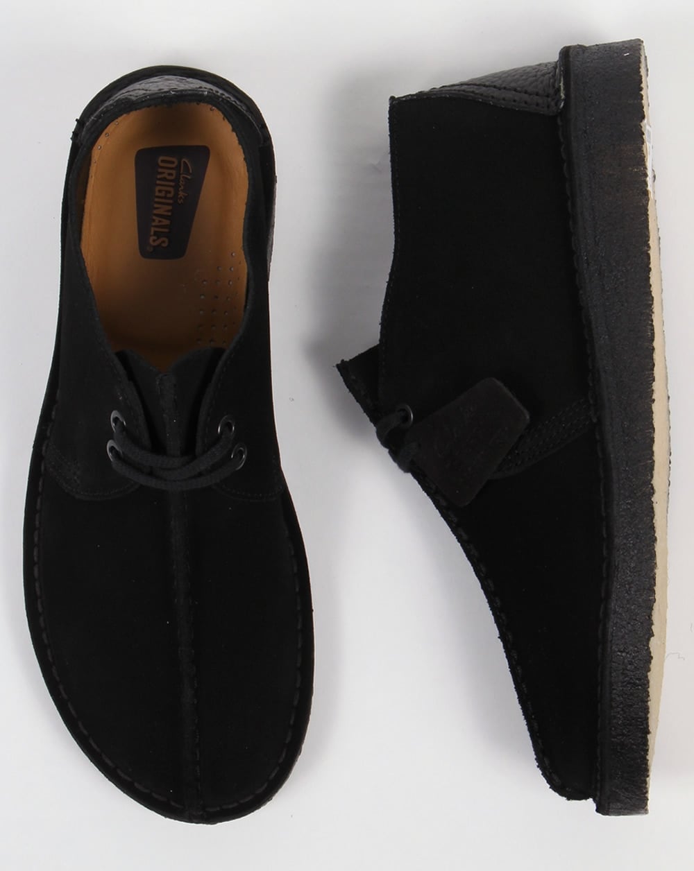 Clarks Originals Desert Trek Shoes In Suede Black