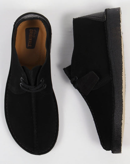 Clarks Originals Desert Trek Shoes In Suede Black