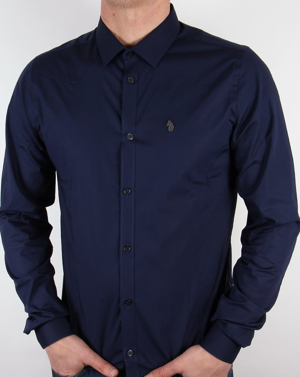 Luke Classic Fitted Shirt Midnight Navy