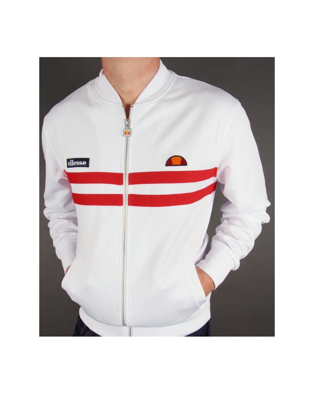 Ellesse Rimini 2 Track Top White/Red