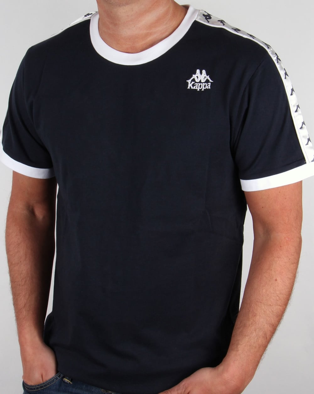 Robe Di Kappa Logo Ringer Taping T-shirt Navy